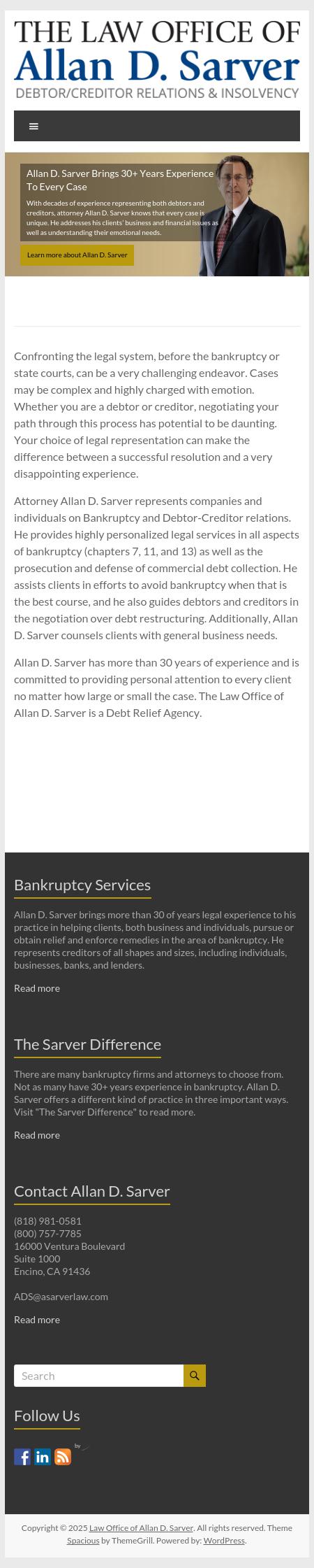 Sarver, Allan D - Encino CA Lawyers