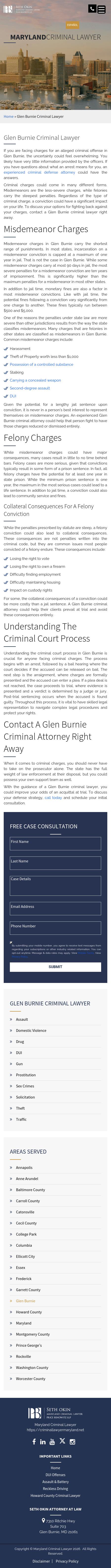 Seth Okin Criminal Defense Attorney - Glen Burnie  MD Lawyers