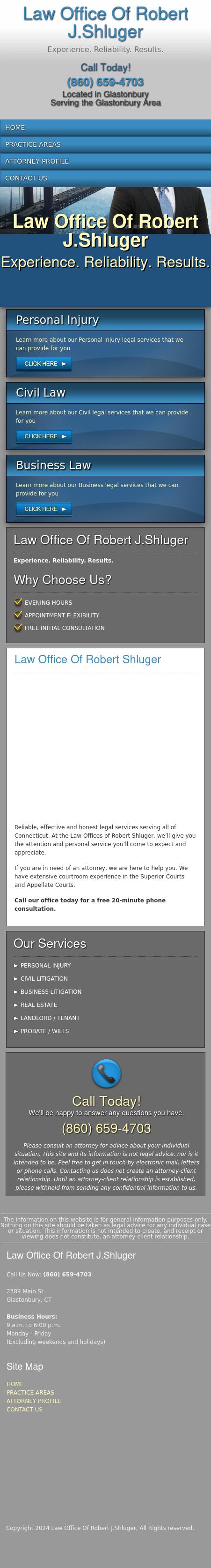 Shluger, Robert J - Glastonbury CT Lawyers