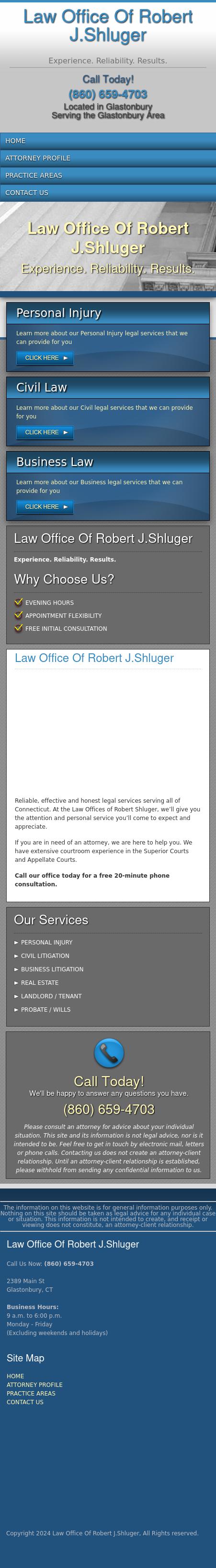 Shluger, Robert J - Glastonbury CT Lawyers