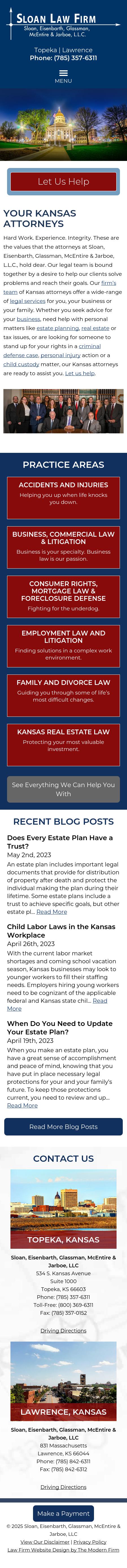 Sloan Eisenbarth Glassman McEntire & Jarboe LLC - Topeka KS Lawyers