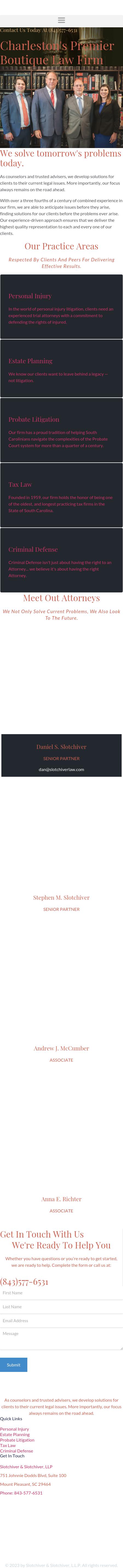 Slotchiver & Slotchiver, L.L.P. - Charleston SC Lawyers