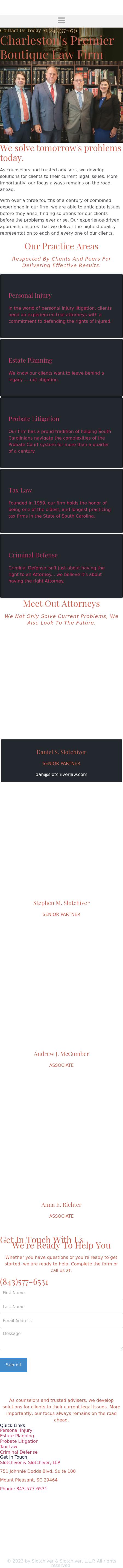 Slotchiver & Slotchiver, L.L.P. - Charleston SC Lawyers