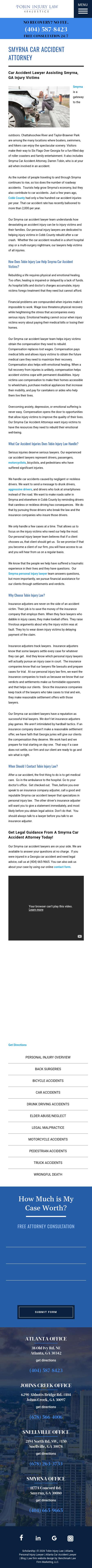 Tobin Injury Law - SMYRNA GA Lawyers