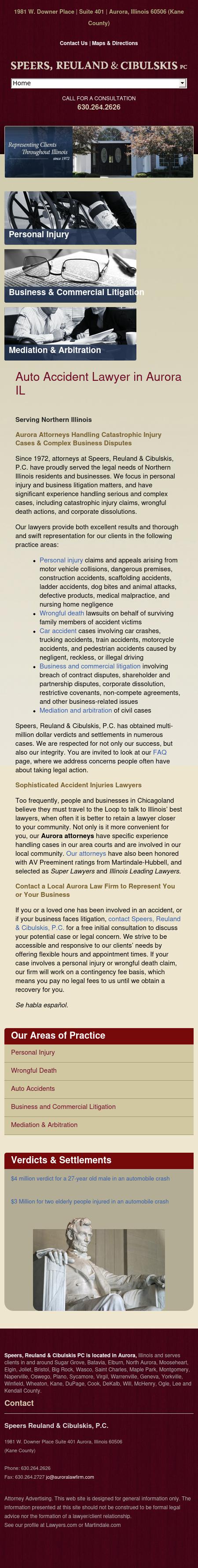 Speers Reuland & Cibulskis, P.C. - Aurora IL Lawyers