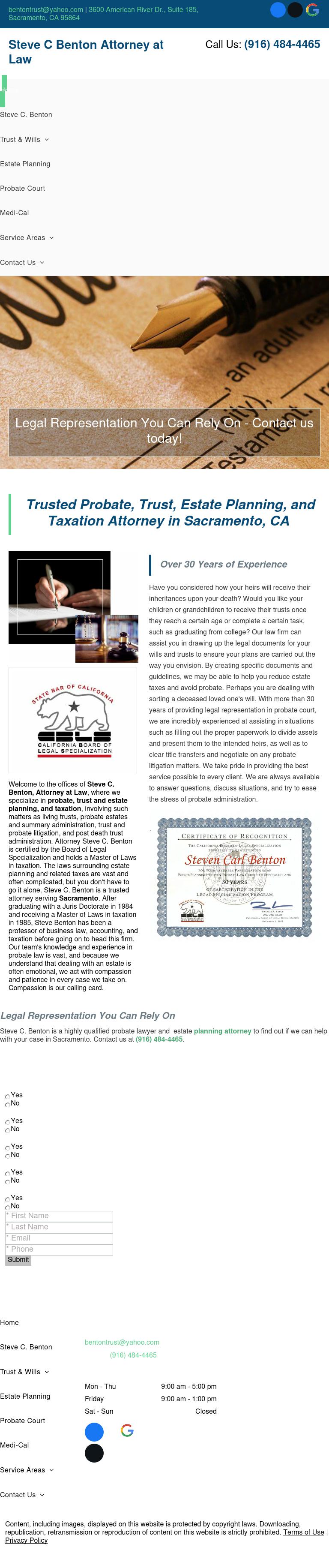 Steve C Benton Attorney At Law - Sacramento CA Lawyers