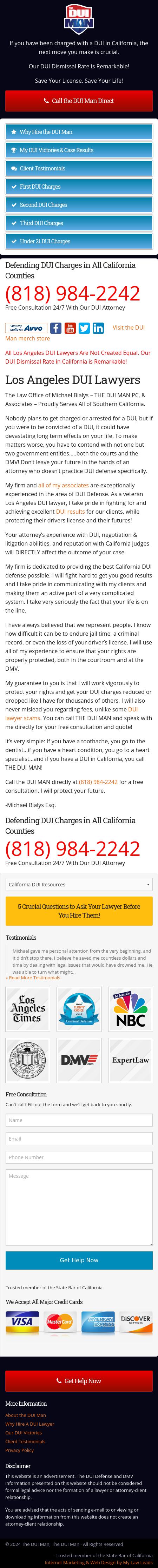 The DUI Man - Canyon Country Law Offices of Michael Bialys - Canyon Country CA Lawyers