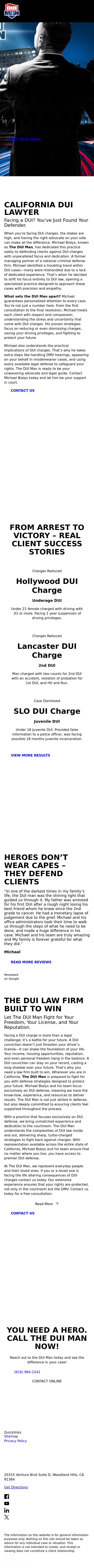 The DUI Man - Newberry Park Law Offices of Michael Bialys  - Newbury Park CA Lawyers