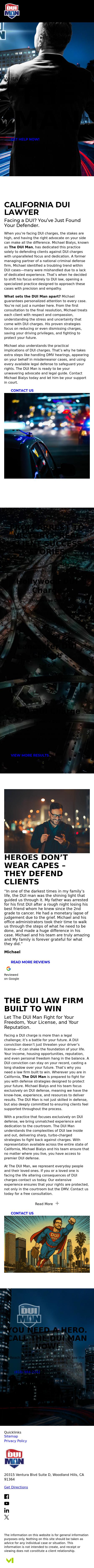 The DUI Man - West Hills Law Offices of Michael Bialys - West Hills CA Lawyers