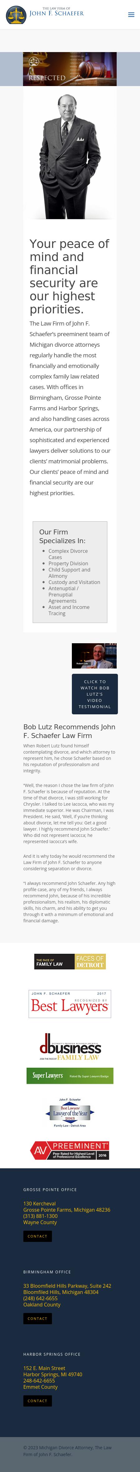 The Law Firm of John F. Schaefer - Birmingham MI Lawyers