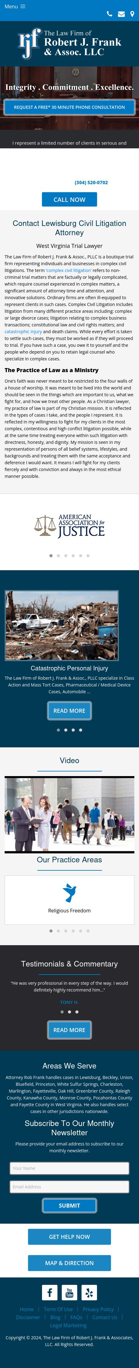 The Law Firm of Robert J. Frank & Associates, LLC - Lewisburg WV Lawyers