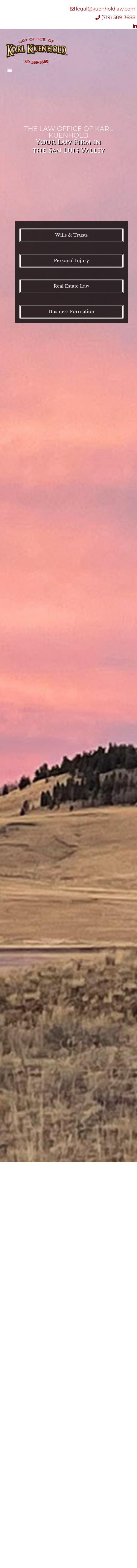 The Law Office Of Karl Kuenhold, LLC - Alamosa CO Lawyers