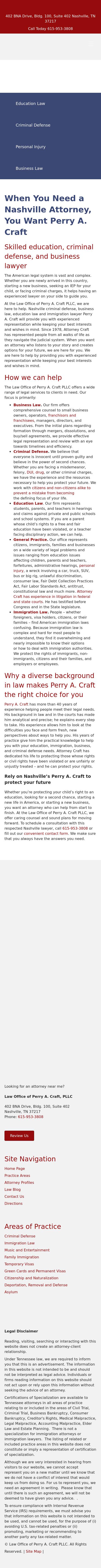 The Law Office of Perry A. Craft, PLLC - Nashville TN Lawyers
