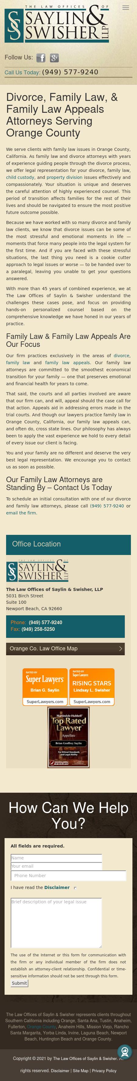 The Law Offices of Saylin & Swisher - Orange CA Lawyers