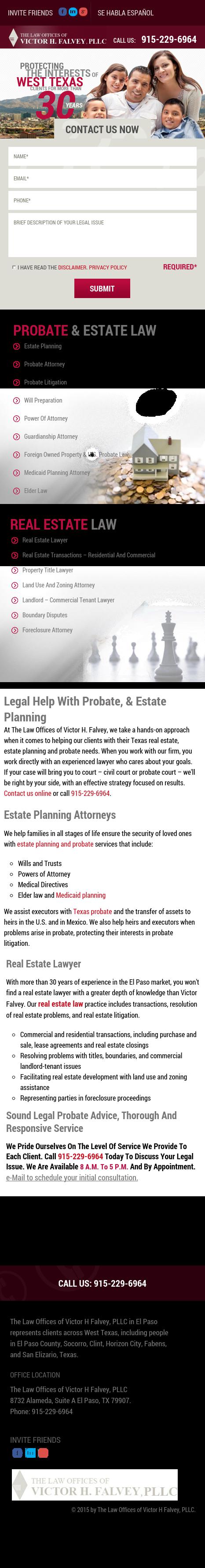 The Law Offices of Victor H. Falvey - El Paso TX Lawyers