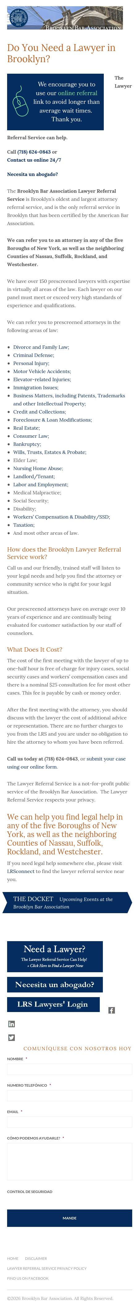 Brooklyn Bar Association Lawyer Referral Service - Brooklyn NY Lawyers