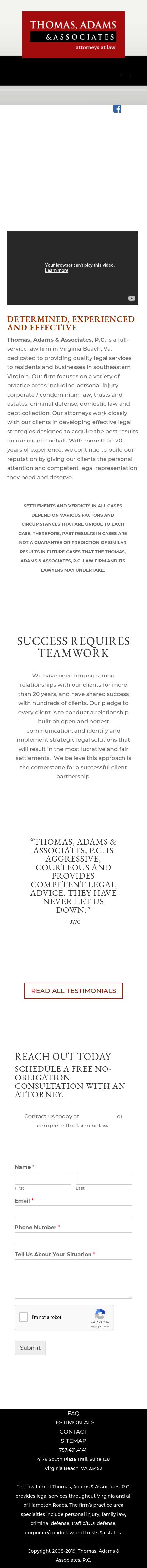 Thomas & Associates, P.C. Attorneys At Law - Virginia Beach VA Lawyers