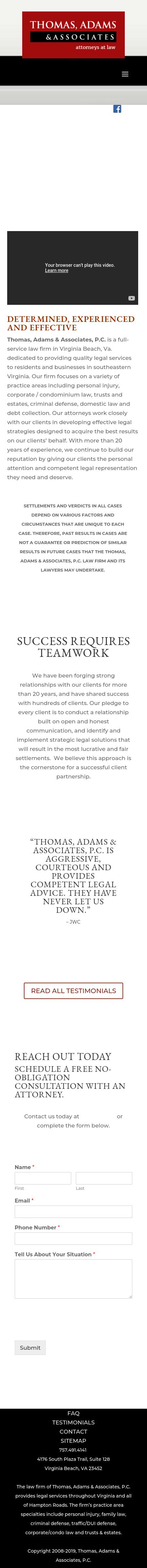 Thomas & Associates, P.C. Attorneys At Law - Virginia Beach VA Lawyers