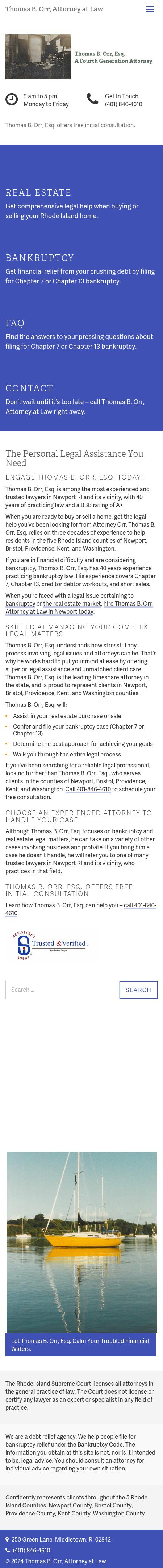 Thomas B. Orr - Newport RI Lawyers