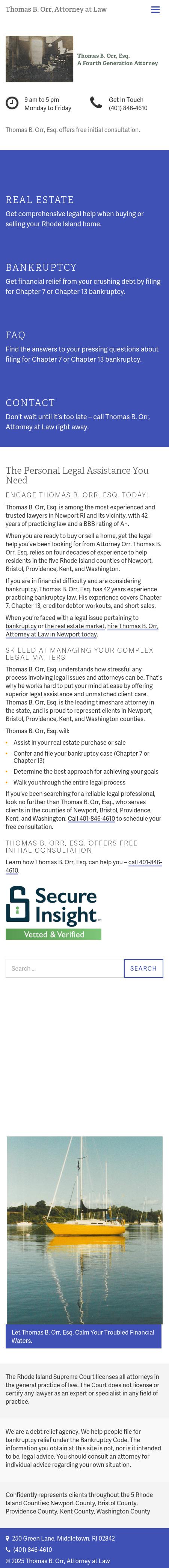 Thomas B. Orr - Newport RI Lawyers