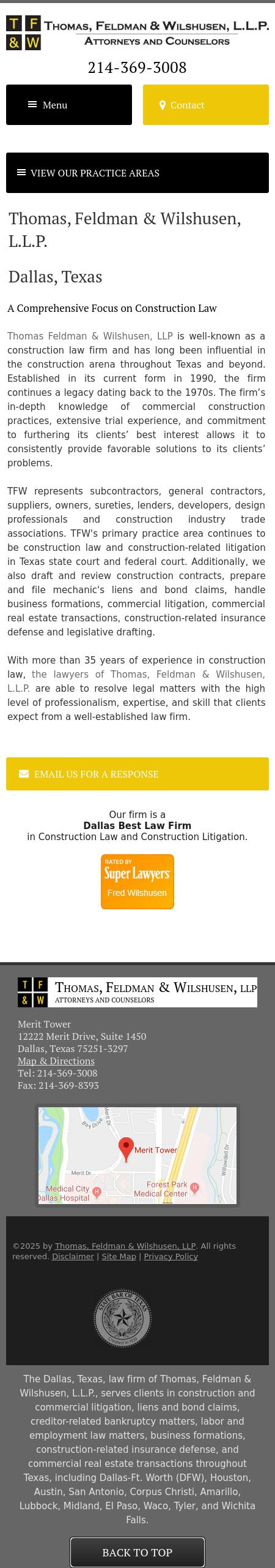 Thomas, Feldman & Wilshusen, LLP - Dallas TX Lawyers