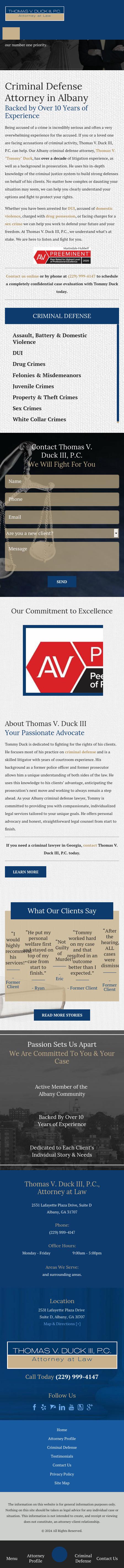 Thomas V. Duck III, P.C. - Albany GA Lawyers