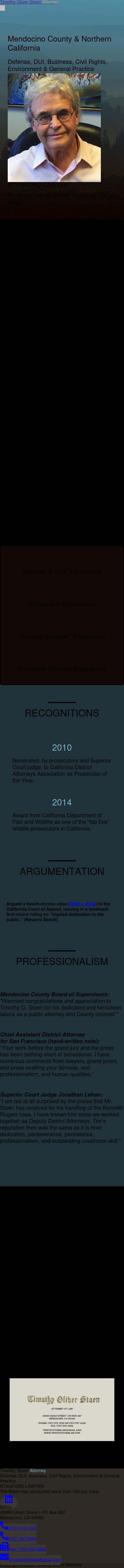 Timothy Oliver Stoen Attorney - Mendocino CA Lawyers