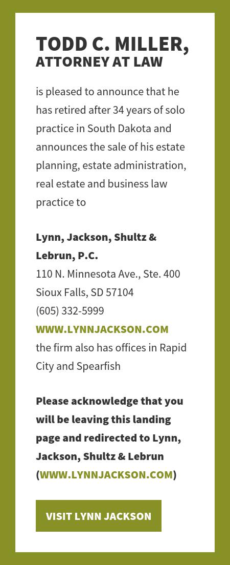 Todd C. Miller - Sioux Falls SD Lawyers