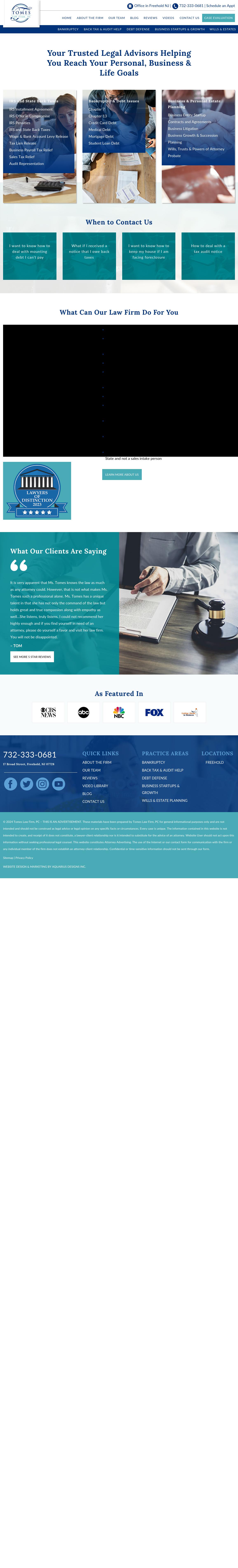Tomes Law Firm, PC - Freehold NJ Lawyers
