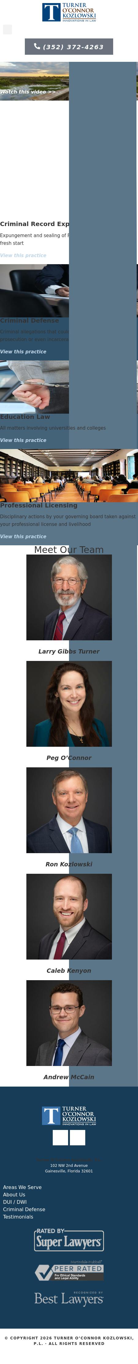 Turner, O'Connor, Kozlowski P.L. - Gainesville FL Lawyers