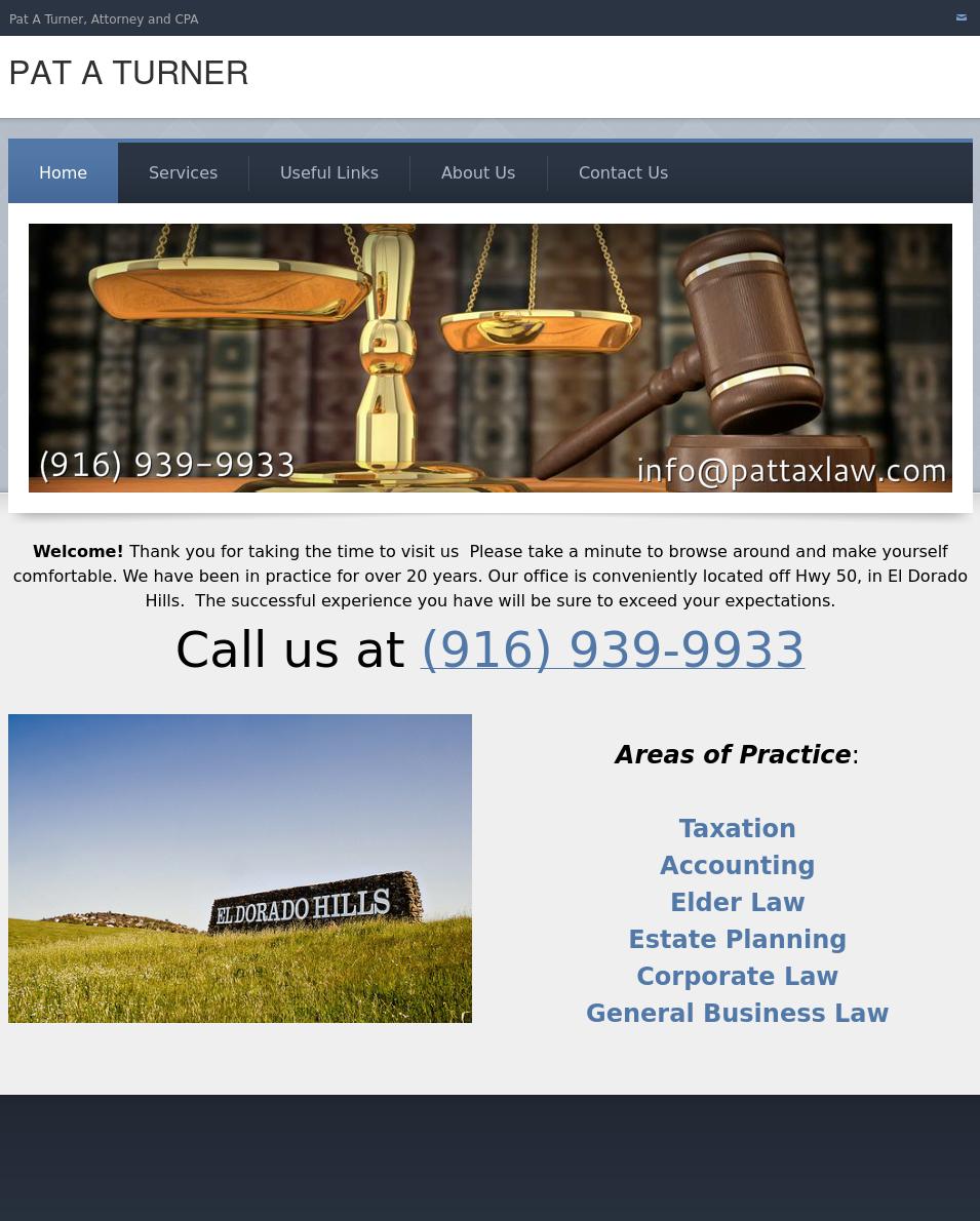 Turner Pat Alan A Professional Corporation Attorney CPA - El Dorado Hills CA Lawyers