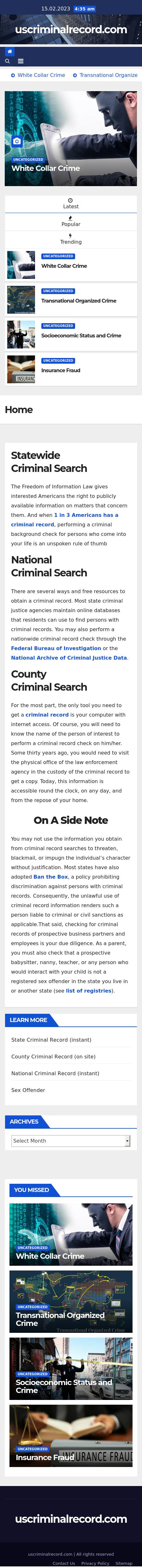 US Criminal Record - West Sacramento CA Lawyers