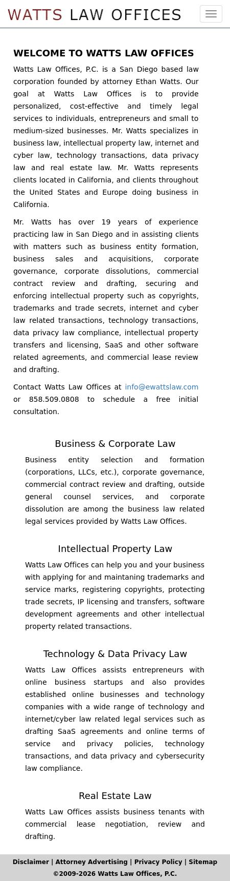 Watts Law Offices, P.C. - San Diego CA Lawyers