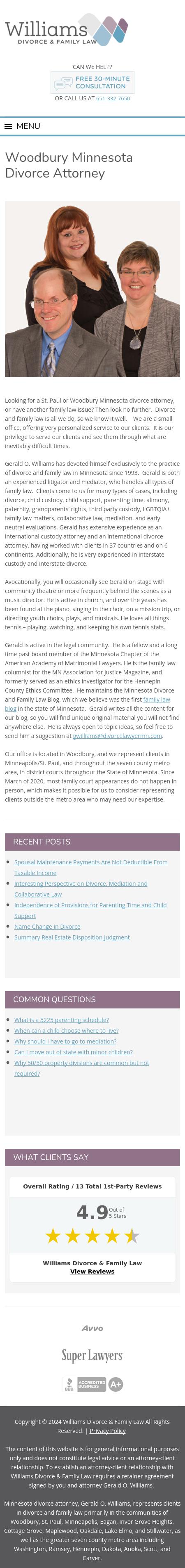 Williams Divorce & Family Law - Woodbury MN Lawyers