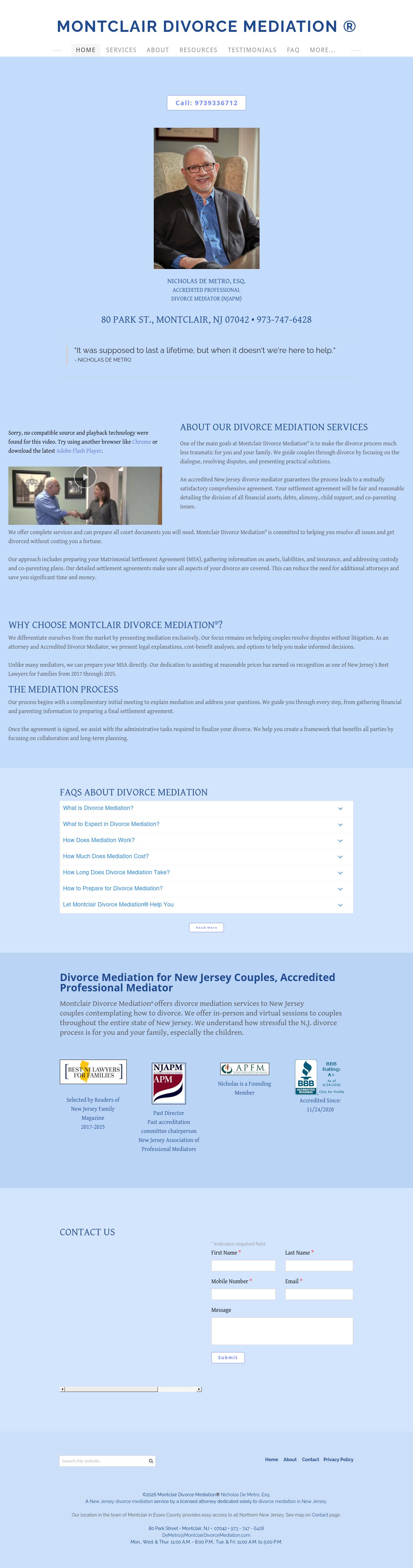 Montclair Divorce Mediation - Montclair NJ Lawyers