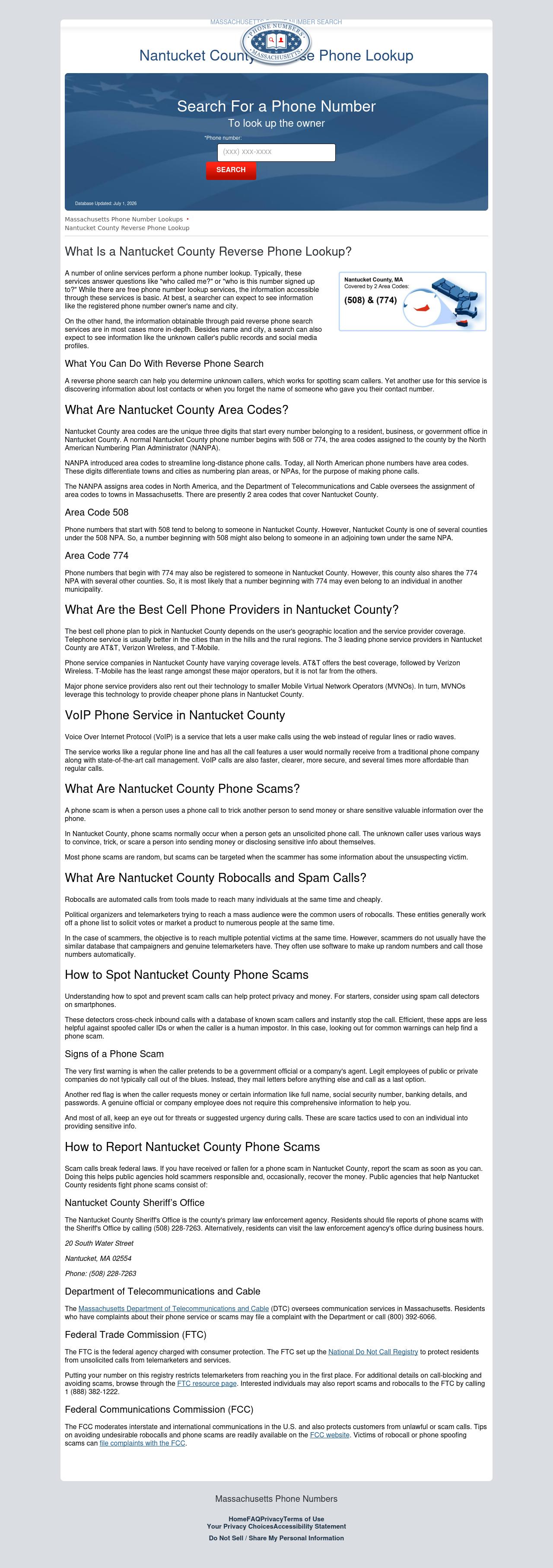 Nantucket County Phone Number Search - Nantucket MA Lawyers