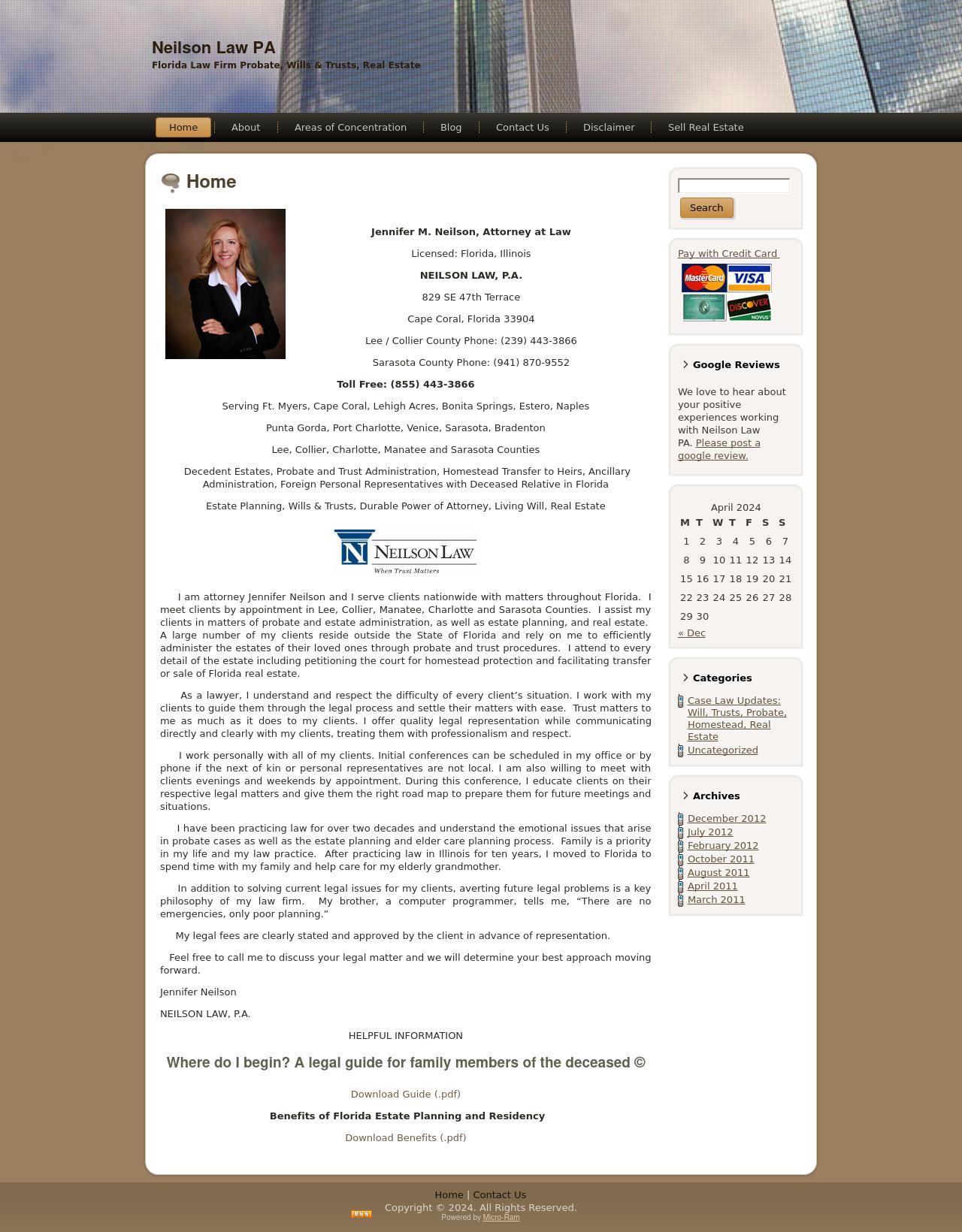 Neilson Law, P.A. - Probate, Trusts and Estates Law Firm - Sarasota FL Lawyers