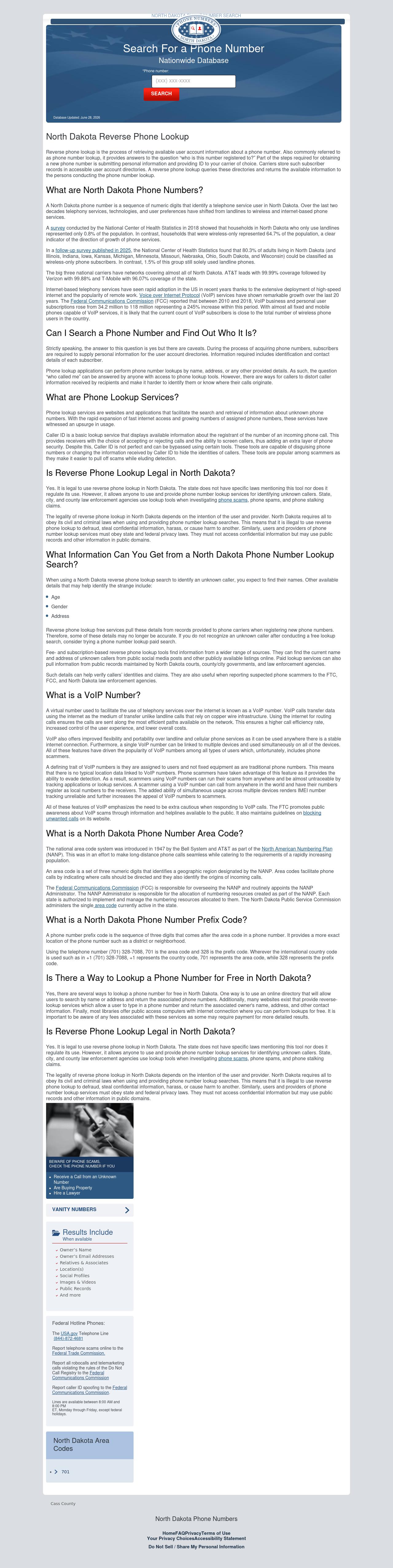 North Dakota Phone Number Lookup - Fargo ND Lawyers