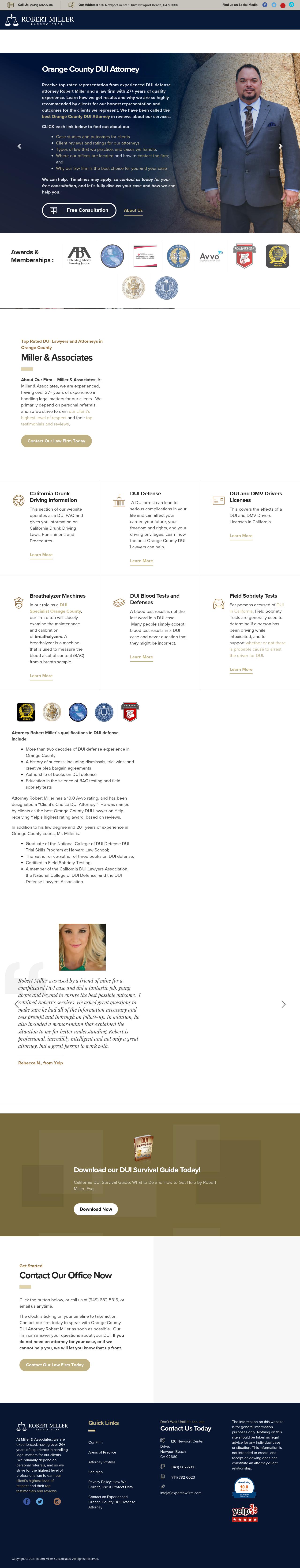 Robert Miller & Associates, A Law Corporation - Newport Beach CA Lawyers
