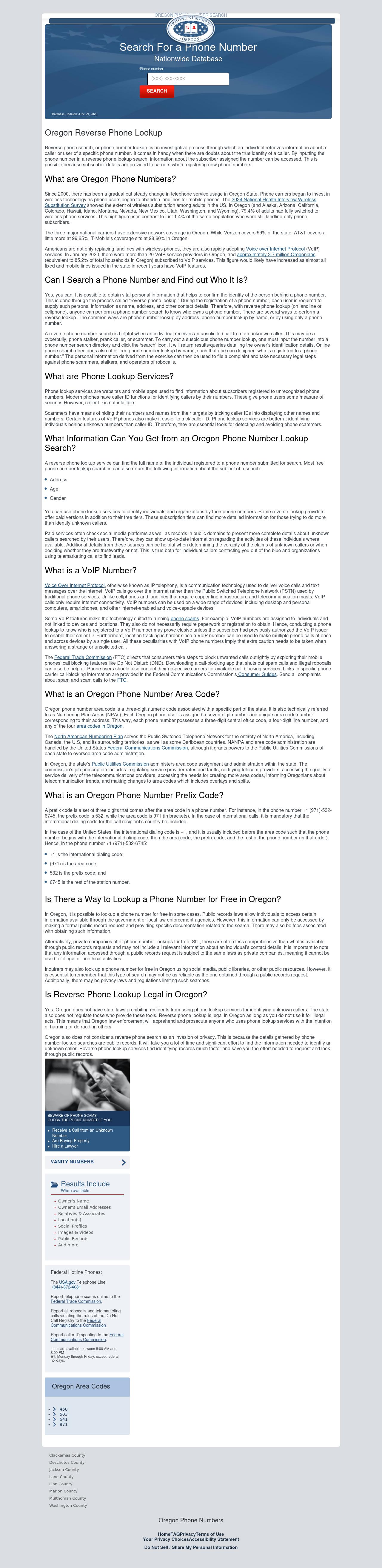 Oregon Phone Numbers - La Pine OR Lawyers
