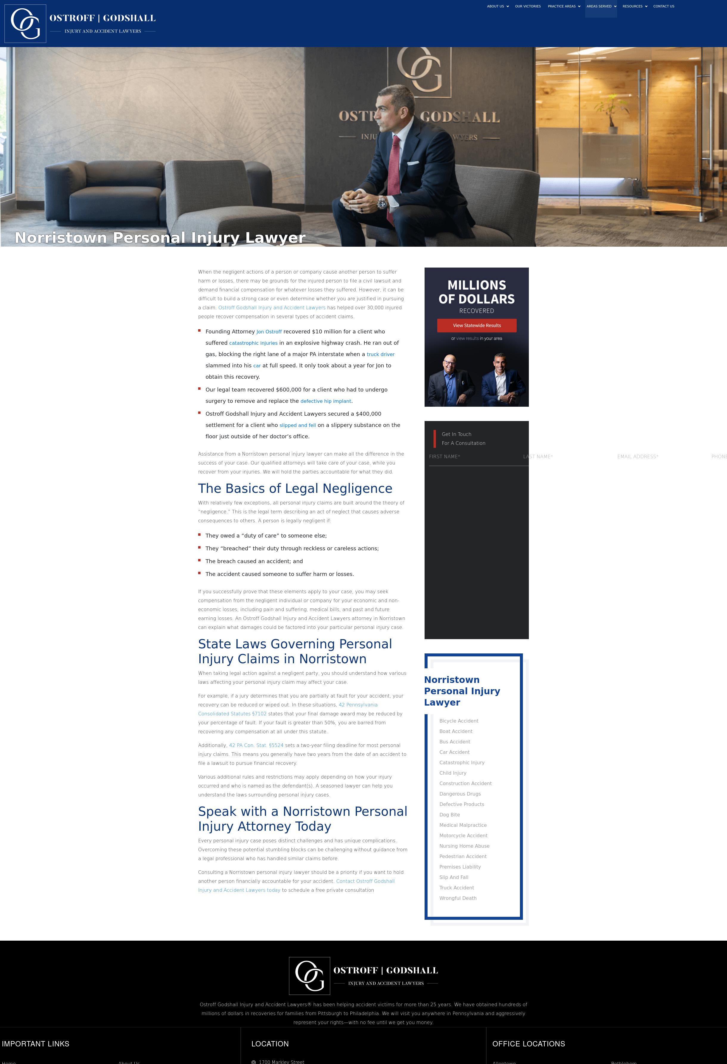 Ostroff Godshall Injury and Accident Lawyers - Norristown PA Lawyers