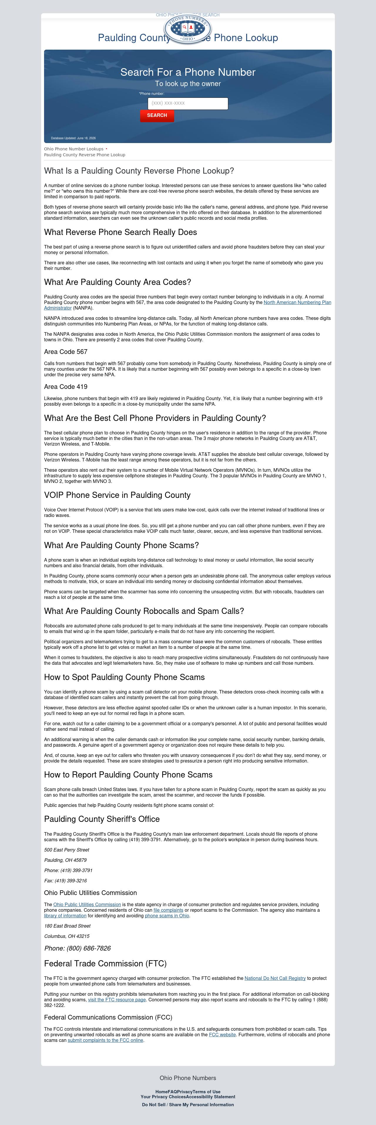 Paulding County Phone Numbers - Antwerp OH Lawyers