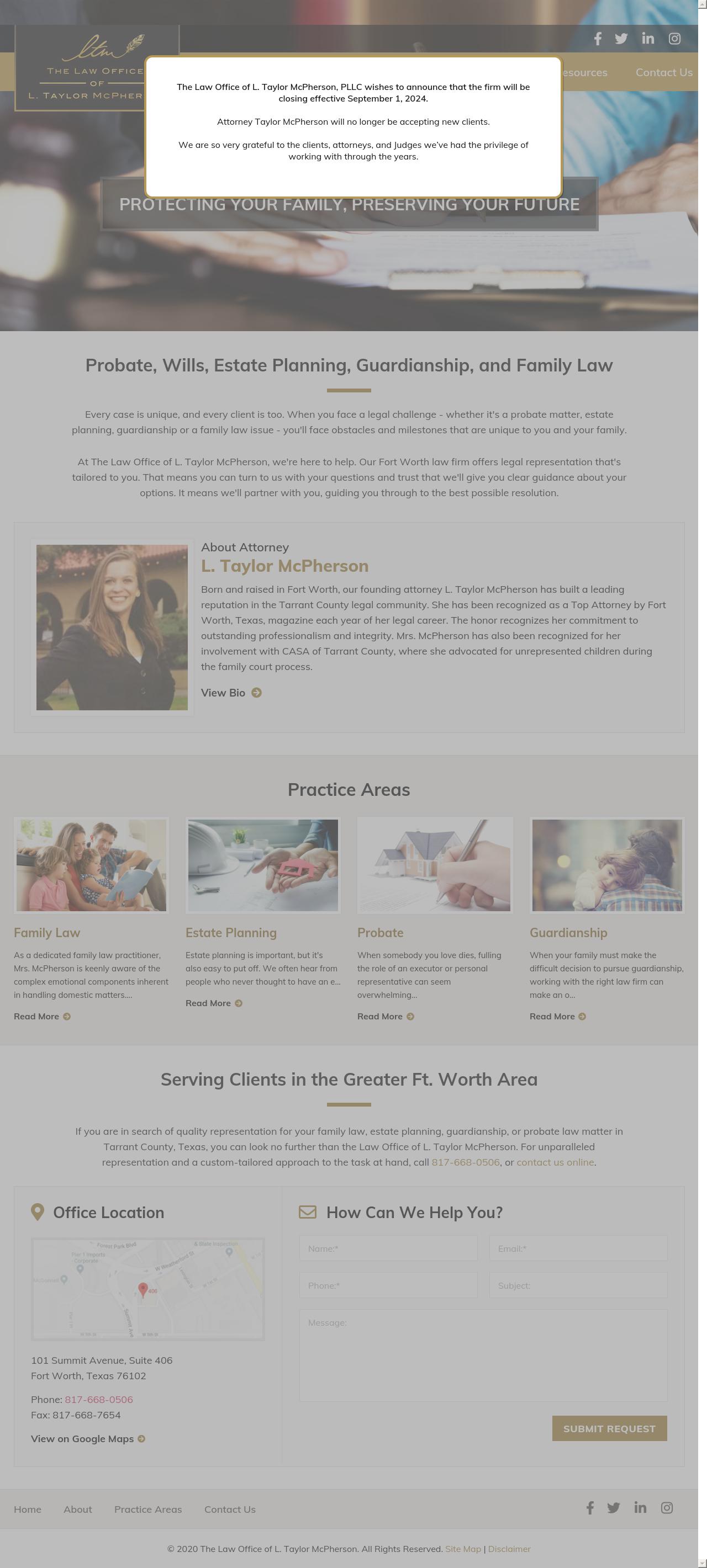 The Law Office of L. Taylor McPherson - Fort Worth TX Lawyers