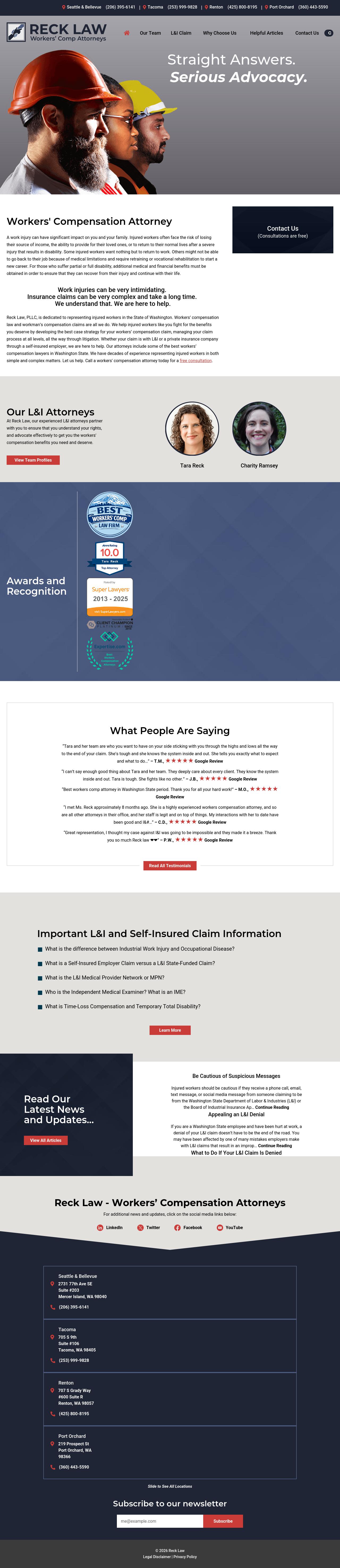 Reck Law - Workers Compensation Attorneys - Port Orchard WA Lawyers