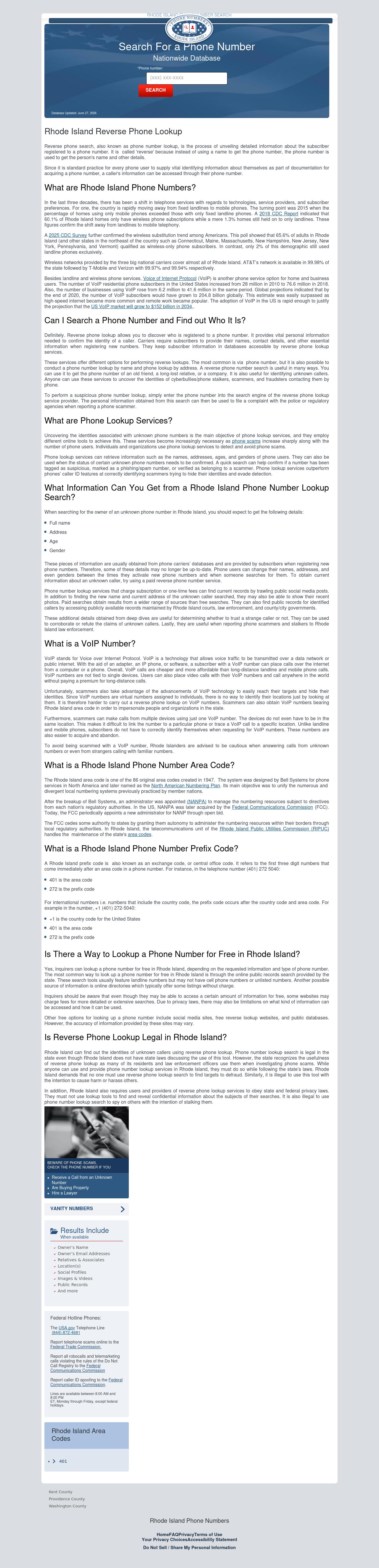 Rhode Island Phone Search - Cranston RI Lawyers