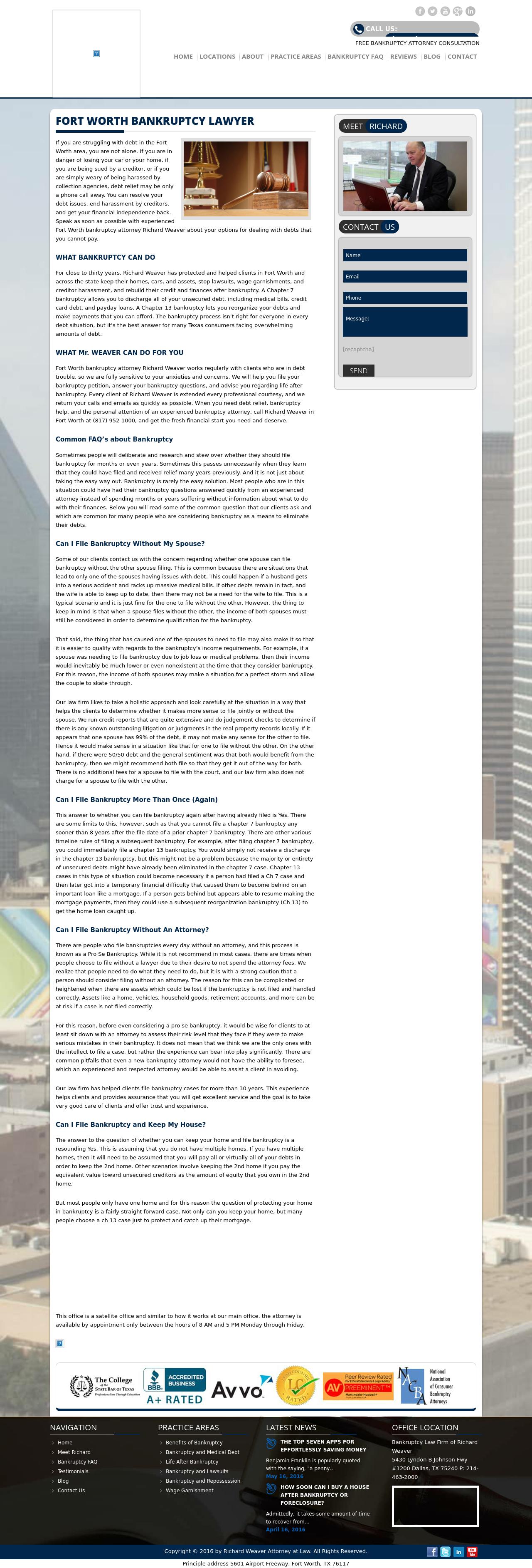 Richard M. Weaver Bankruptcy Attorney - Fort Worth TX Lawyers