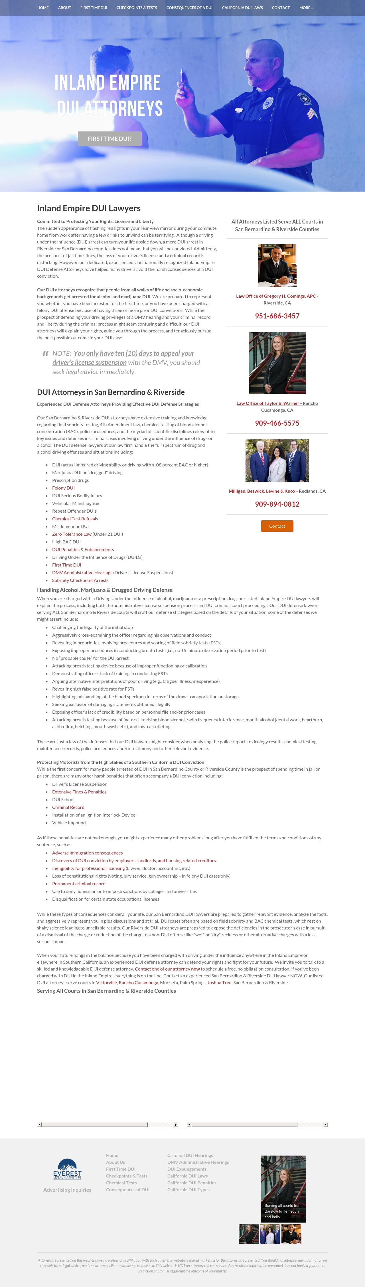 Inland Empire DUI Attorneys - Riverside CA Lawyers