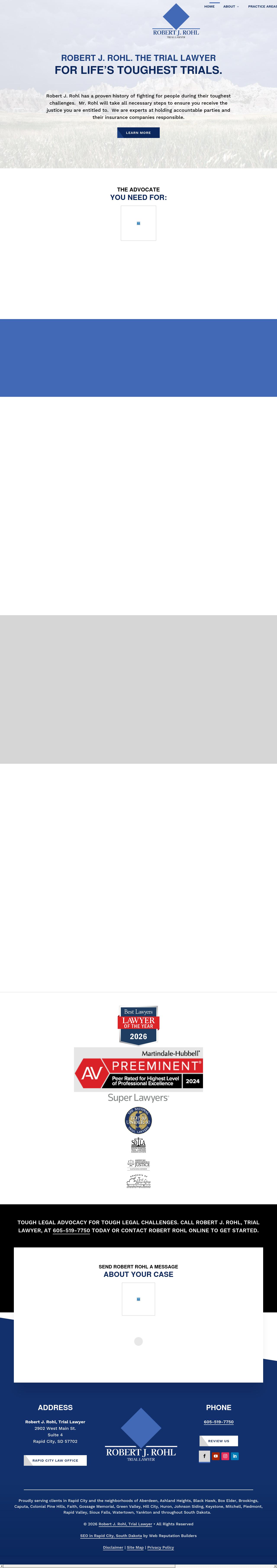 Robert J. Rohl, Trial Lawyer - Rapid City SD Lawyers