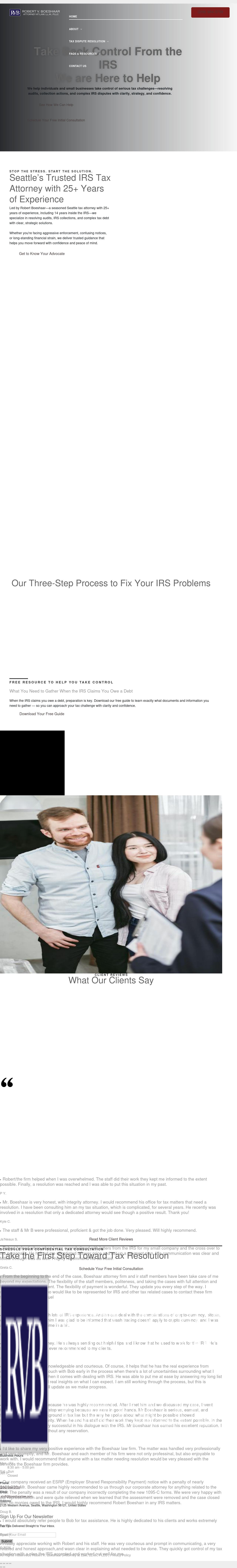 Robert V. Boeshaar, Tax Attorney - Seattle WA Lawyers