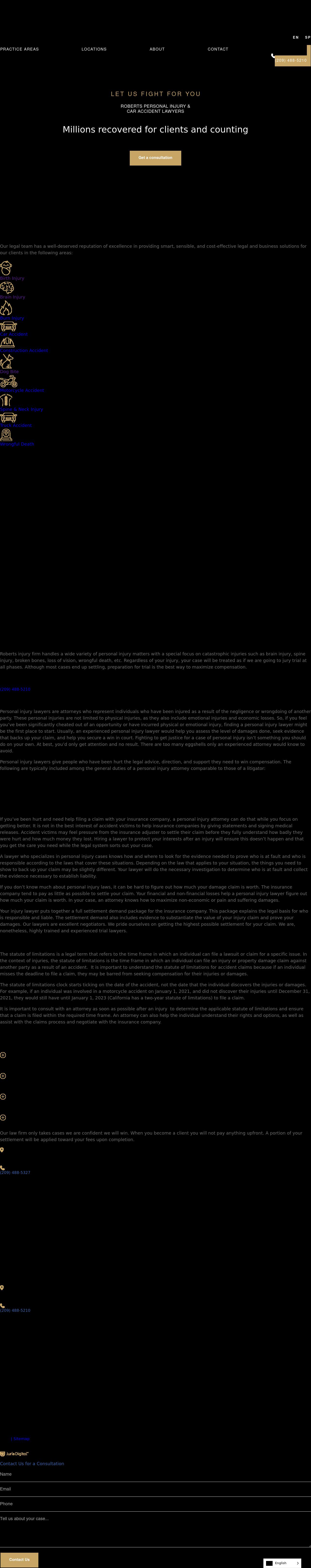 Roberts Personal Injury & Car Accident Lawyers - Stockton CA Lawyers